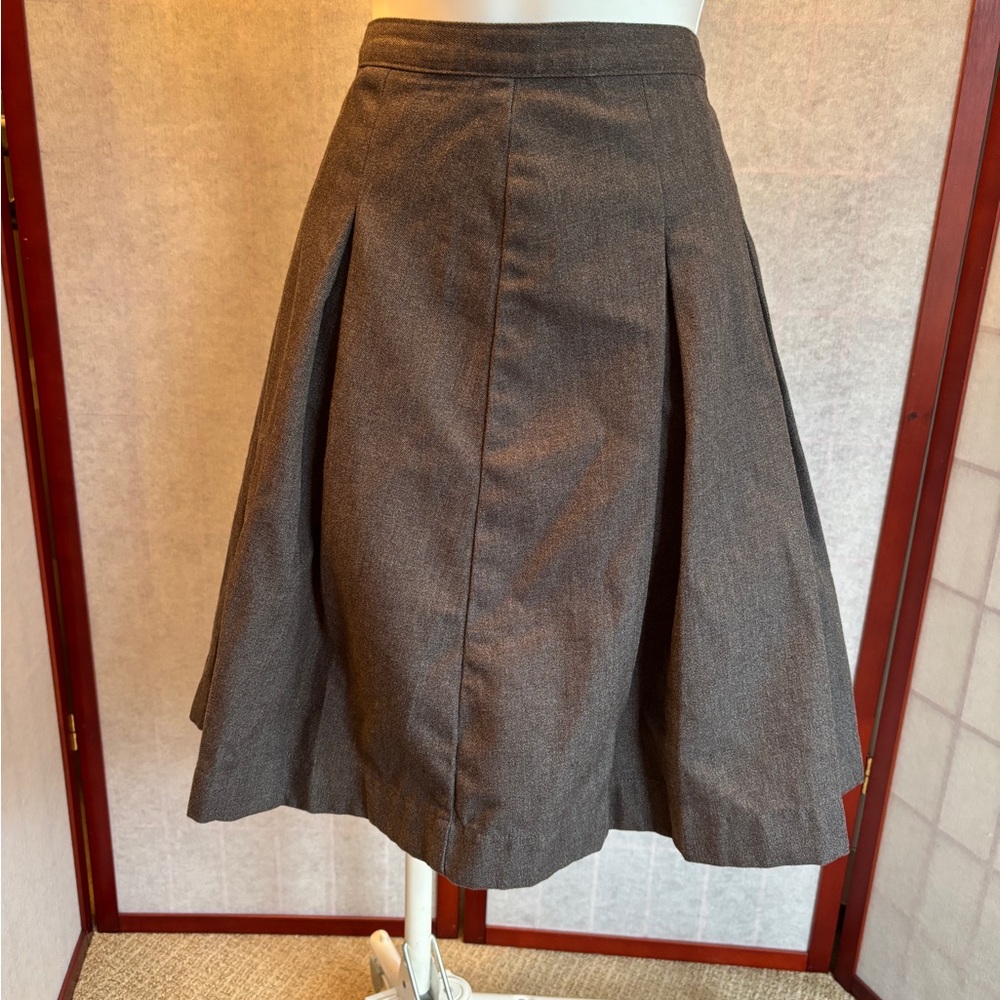 Lands End Gray Pleated Uniform Skirt